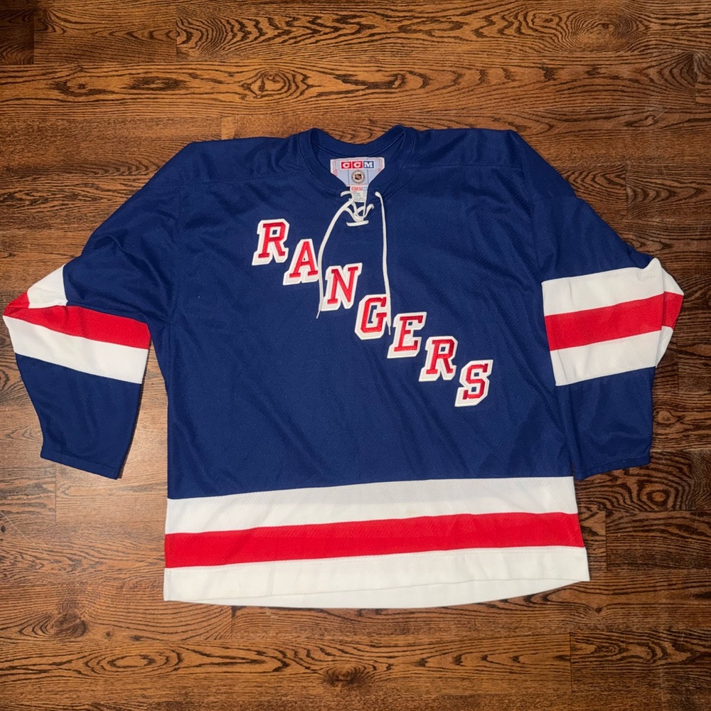Vintage Blue Rangers Hockey Jersey Sz XXL